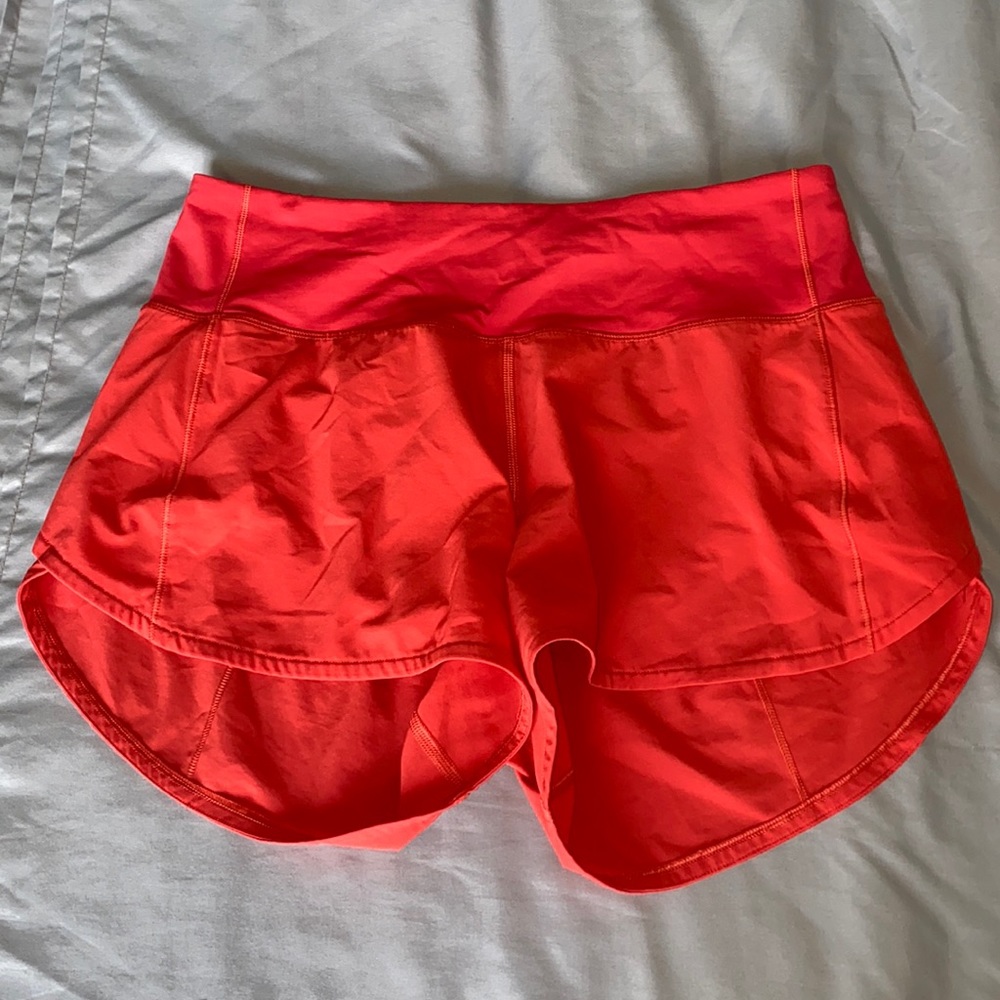 Carnation Red Lululemon shorts